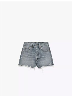 Zara Distressed Cutoff Denim Shorts - Grey Blue
